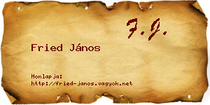 Fried János névjegykártya